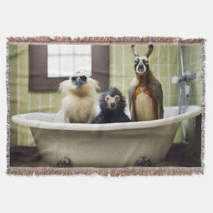 Cobertor Animais engraçados no banheiro
