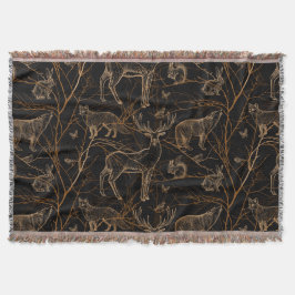 Cobertor Animais Selvagens Florestais Ursos Ursos Escuros