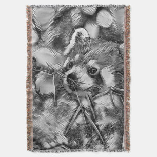 Cobertor AnimalArtBW_RedPanda_001
