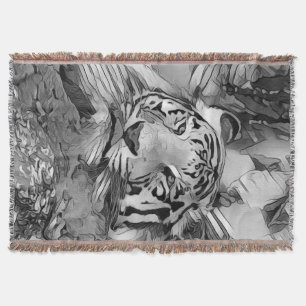 Cobertor AnimalArtBW_Tiger_002