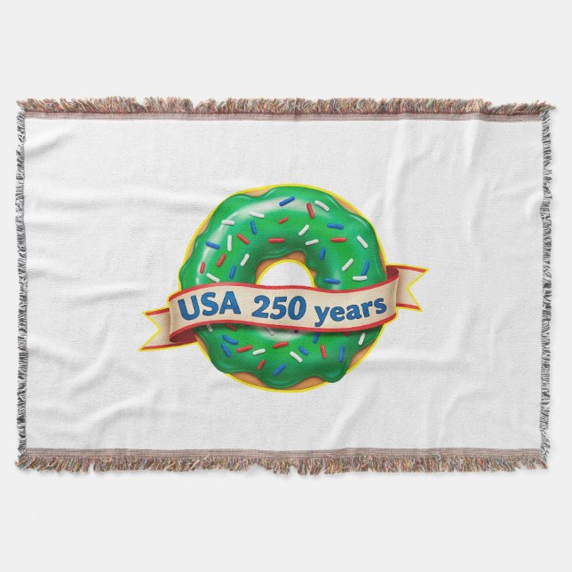 Cobertor Aniversário de 250 anos da América EUA com donut d (Frente)