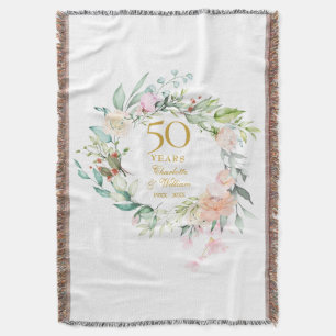 Cobertor Aniversário de 50 anos de Casamento com Grinalda F