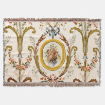 Antiguamente francês Rococo Floral Dourado Cream E