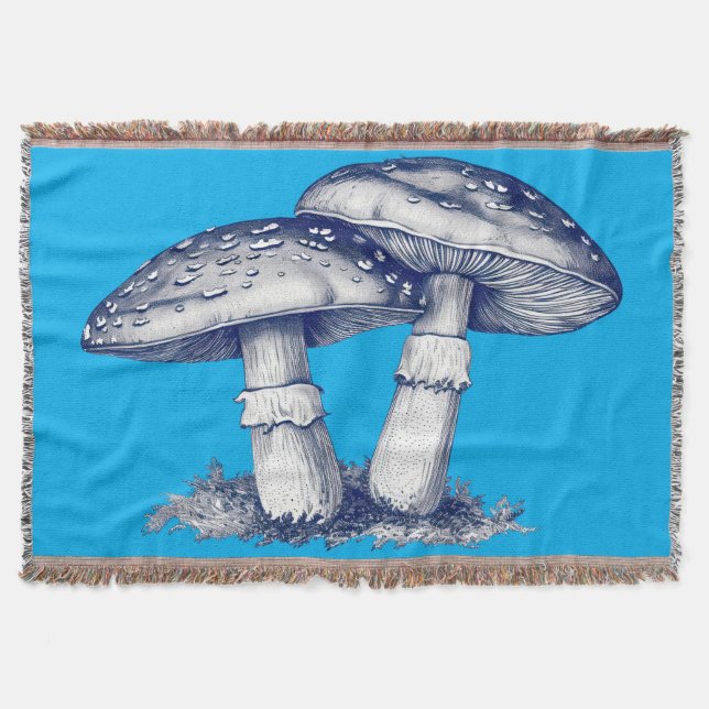 Cobertor Antique of mushroom drawing (Frente)
