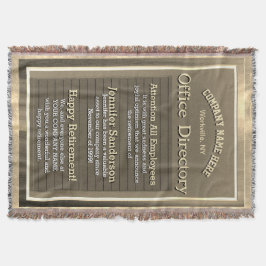 Cobertor Aposentação de Sinal de Ouro de Vintagem Personali