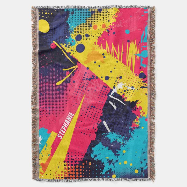 Cobertor Apresentação de cor abstrato no estilo de quadrinh (Frente Vertical)