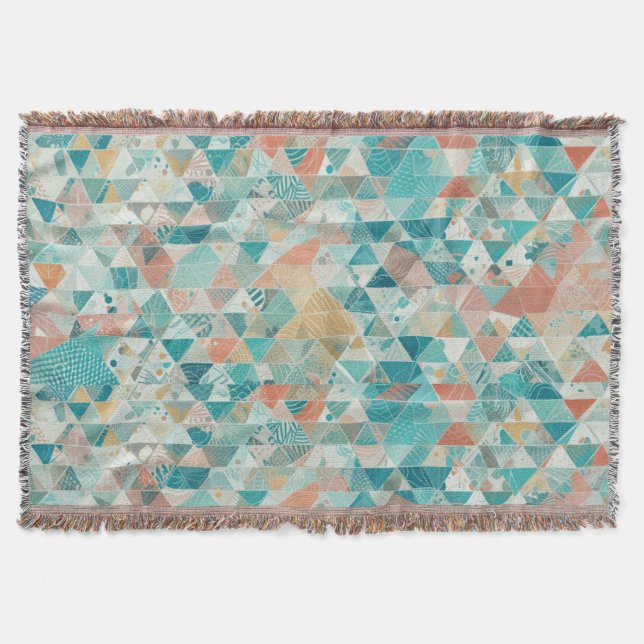 Cobertor Aqua abstrado (Frente)