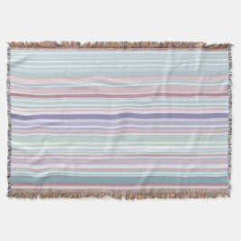 Cobertor Aqua, Blush and Lavender Stripes