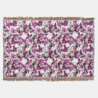 Cobertor Aquarela Floral - Design abstrato rosa e branco