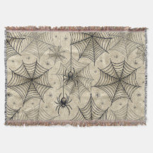 Aranhas Vintage e Padrão de Halloween de Webs