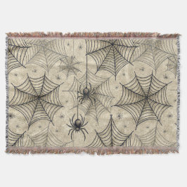 Cobertor Aranhas Vintage e Padrão de Halloween de Webs