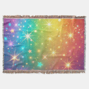 Cobertor Arco-íris colorido estrela espaço