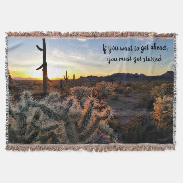 Cobertor Arizona Desert Sunset Cactus Inspiration Say (Frente)
