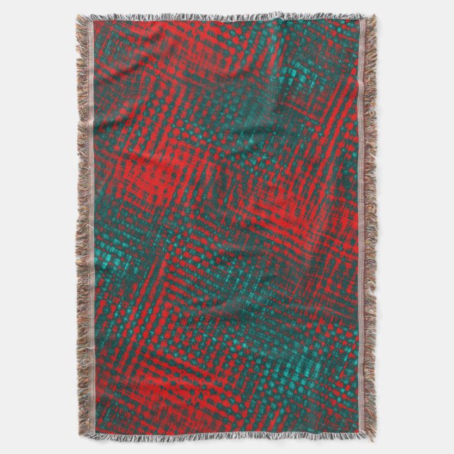 Cobertor Arranhões vermelhos cruzando o ciano queimado (Frente Vertical)