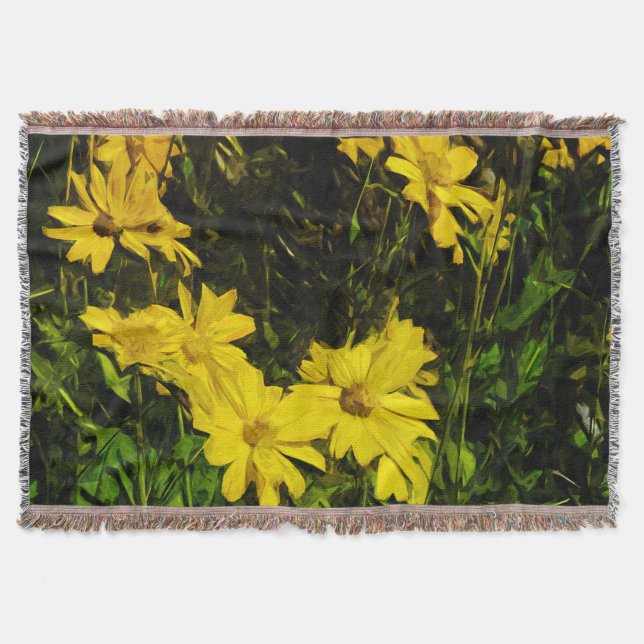 Cobertor Arrofiraf Balsamroot Yellow Wilflower Abstrato (Frente)