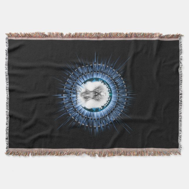 Cobertor Arsencia Arte Fractal Eetética Prateada Leve (Frente)