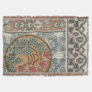 Cobertor Art nouveau Cyclamen floral Eugene Grasset elegant