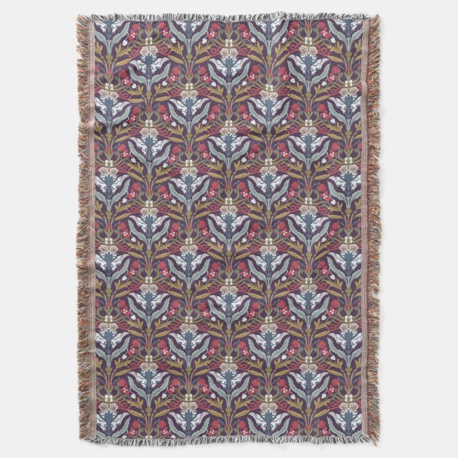 Cobertor Art Nouveau Floral Throw (Frente Vertical)