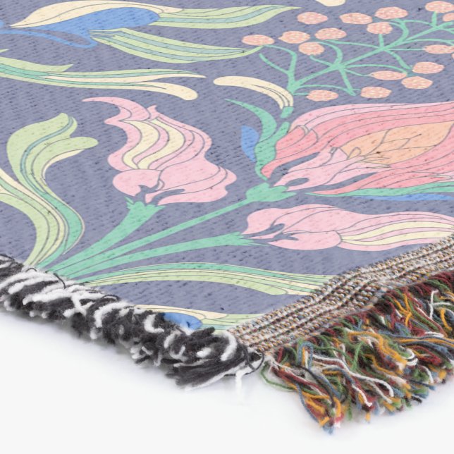 Cobertor Art Nouveau Floral Throw Blanket (Canto)