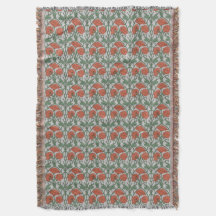 Art Nouveau Floral Throw Blanket