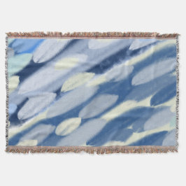 Cobertor Arte abstrata azul e branca