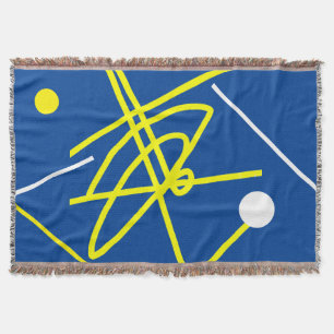 Cobertor Arte abstrata minimalismo cinza amarelo ponto cobe