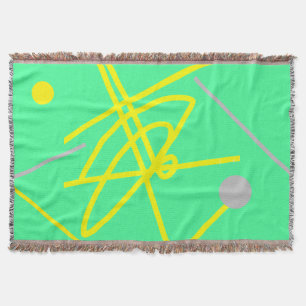 Cobertor Arte abstrata minimalismo cinza amarelo ponto cobe