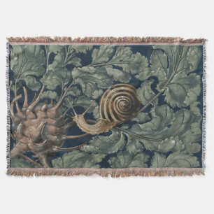 Cobertor Arte Antiga Botânica Novo Artístico Caracol Antigo