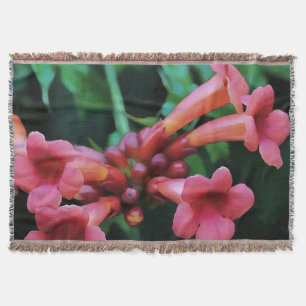 Cobertor Arte Botânica de Honeysuckle, Trompete Rosa