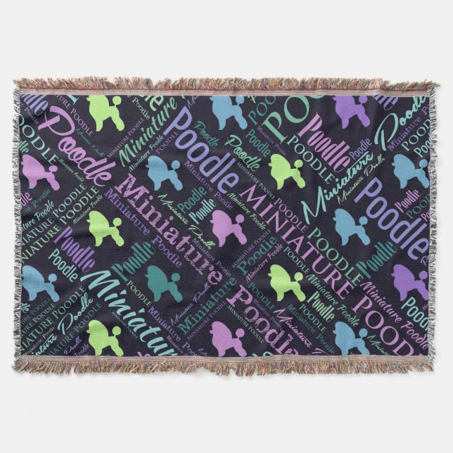 Cobertor Arte da palavra da caniche diminuta (Frente)