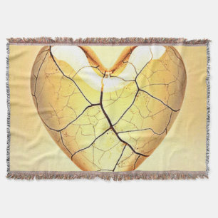Cobertor Arte de Coração Rachado Dourado