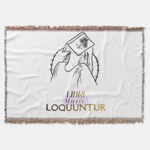Cobertor Arte de Linha Citação Latina Dark Academia
