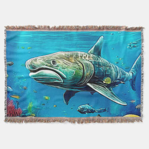 Cobertor Arte de Predador Oceânico Tubarão