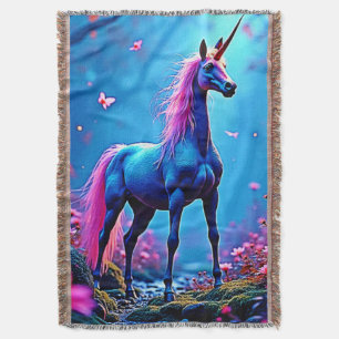 Cobertor Arte de Unicórnio de Fantasia Mística