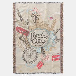Cobertor Arte do Doodle da cidade de Londres