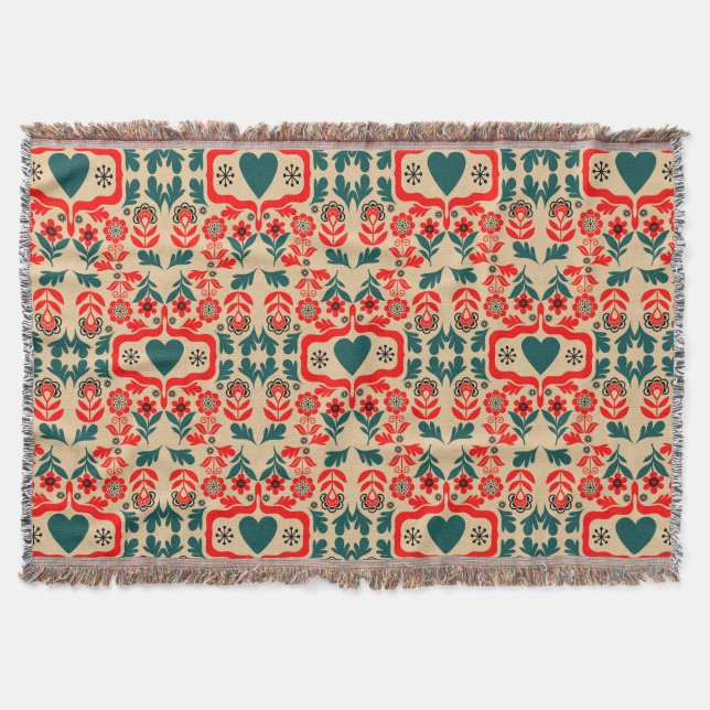 Cobertor Arte Floral Abstrata Boho (Frente)