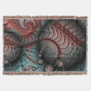 Cobertor Arte fractal de fantasia vívida abstrata marrom az