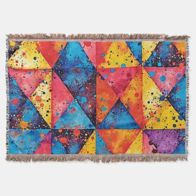Cobertor Arte Geométrica: Caos Vibrante (Frente)