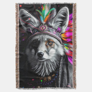 Cobertor arte indígena americana de raposa