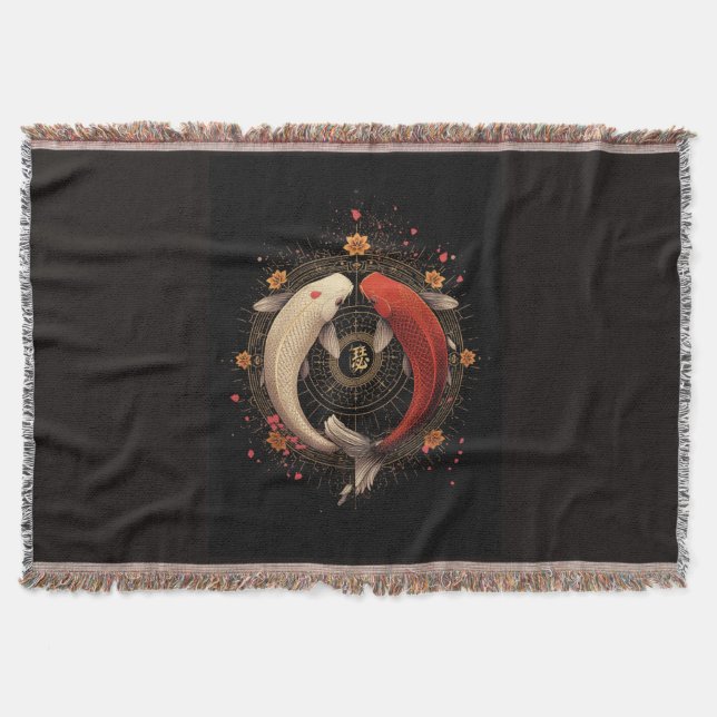 Cobertor Arte Japonês Zen Feng Shui (Frente)
