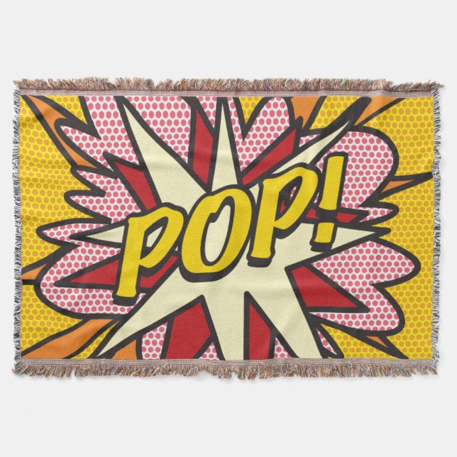 Cobertor Arte Pop de Quadrinhos Divertidos da POP Retrô (Frente)