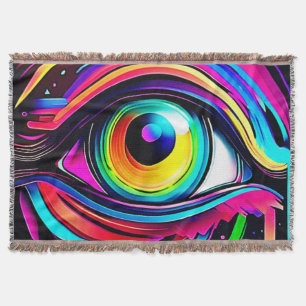 Cobertor Arte Vibrante de Olho Psicodélico