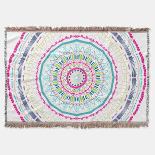 Cobertor Arte Vibrante e Colorida de Mandala