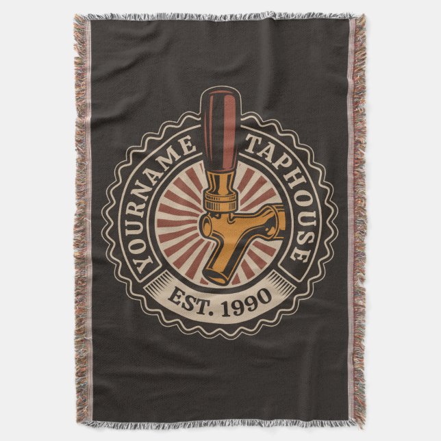 Cobertor Artesanato DE NOME Personalizado Bar de cervejaria (Frente Vertical)