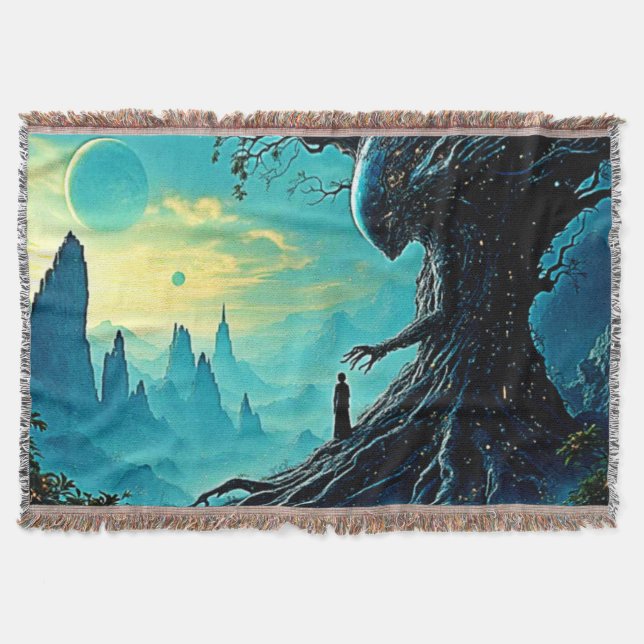Cobertor Árvore Cósmica da Fantasia da Vida (Frente)