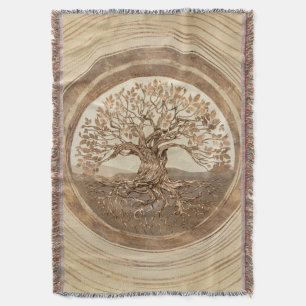 Cobertor Árvore da vida - Yggdrasil Pastel Dourado