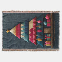 Árvore de Natal com Textura de Tecido Acolchoado