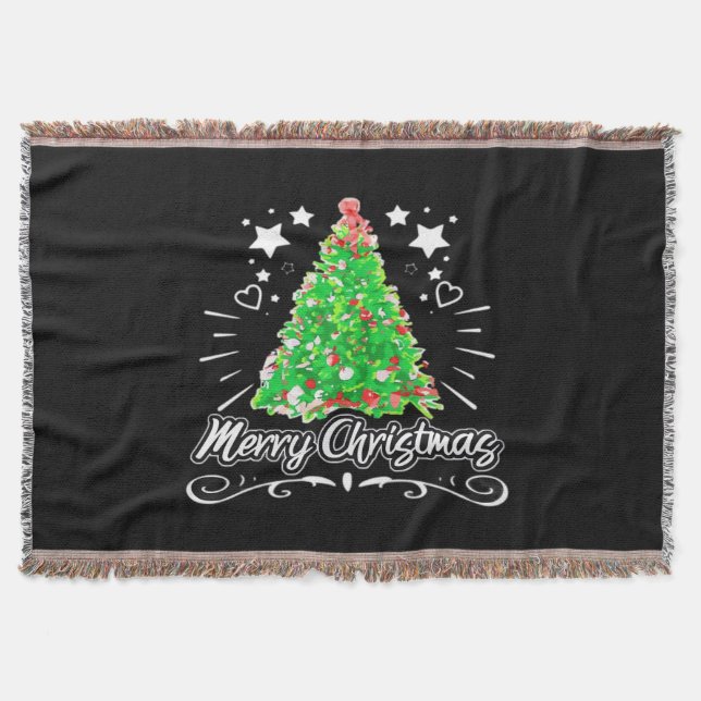 Cobertor Árvore de Natal Feliz Natal Essencial (Frente)