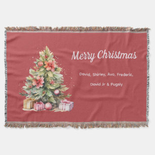 Cobertor Árvore de Natal Personalizada Feliz Natal