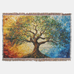 Cobertor Árvore do Conhecimento - Pintura a óleo